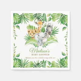 Oerwoud Animal Safari Greenery Neutral Baby shower Servet
