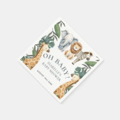 Oerwoud Animal Safari Greenery Neutral Baby shower Servet (Hoek)