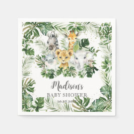 Oerwoud Animal Safari Greenery Neutral Baby shower Servet
