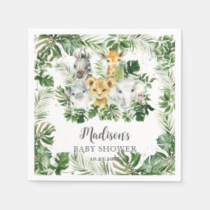 Oerwoud Animal Safari Greenery Neutral Baby shower Servet