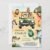 Oerwoud Animal Safari Kinderen van Birthday Kaart (Voorkant)