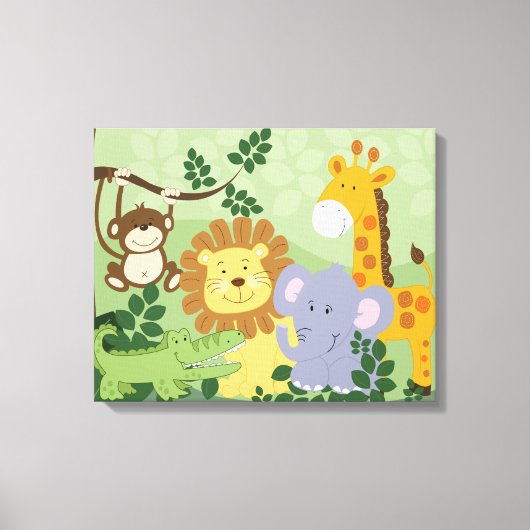 Oerwoud Animal Safari Nursery Art Canvas 16x20 (Voorkant)