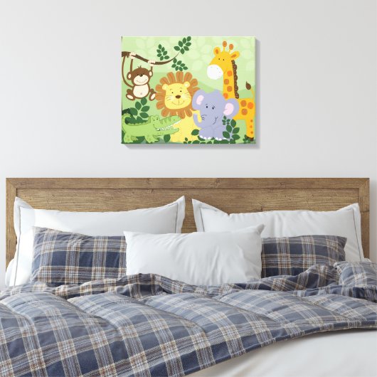 Oerwoud Animal Safari Nursery Art Canvas 16x20 (Insitu (Slaapkamer))