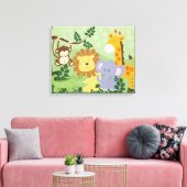 Oerwoud Animal Safari Nursery Art Canvas 16x20 (Insitu (Woonkamer))