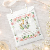 Oerwoud Animal Safari Roze Floral Girl Baby shower Bedankzakje (Geknipt)