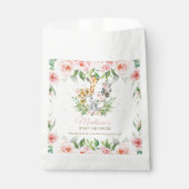 Oerwoud Animal Safari Roze Floral Girl Baby shower Bedankzakje (Voorkant)