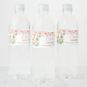 Oerwoud Animal Safari Roze Floral Girl Birthday Waterfles Etiket (Flessen)