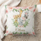 Oerwoud Animal Safari Roze Floral Girl Nursery Roo Kussen (Deken)