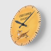Oerwoud Animal Tiger Safari Monogram Nursery Ronde Klok (Hoek)