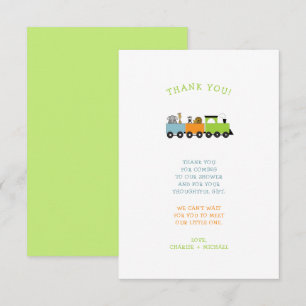 OERWOUD ANIMAL TRAIN baby shower bedankt