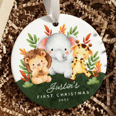 Oerwoud Animals Baby's Eerste Kerstmis Keramisch Ornament
