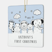 Oerwoud Animals Baby's eerste kerstsieraad Keramisch Ornament (Links)