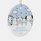 Oerwoud Animals Baby's eerste kerstsieraad Keramisch Ornament (Rechts)