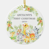Oerwoud Animals Baby's Foto kerstversiering Keramisch Ornament (Voorkant)