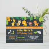 Oerwoud Animals Boy Safari Wild Eén eerste verjaar Kaart (Staand voorkant)