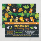 Oerwoud Animals Boy Safari Wild Eén eerste verjaar Kaart (Voorkant / Achterkant)