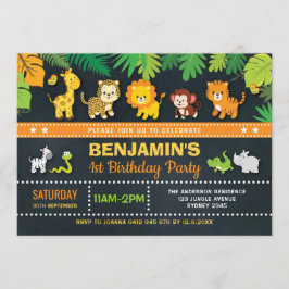 Oerwoud Animals Boy Safari Wild Eén eerste verjaar Kaart