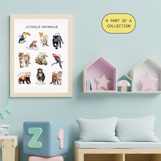 Oerwoud Animals Educational Poster