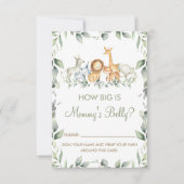 Oerwoud Animals Hoe groot is mama's buik spel Kaar Kaart (Voorkant)