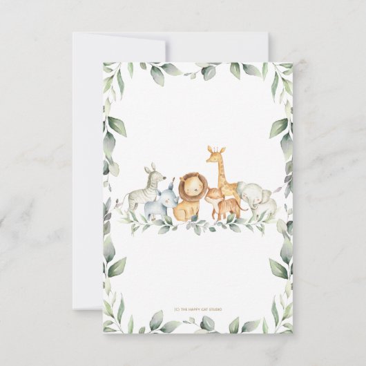 Oerwoud Animals Hoe groot is mama's buik spel Kaar Kaart (Achterkant)