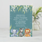 Oerwoud Animals Safari Baby shower genderneutraal Kaart (Staand voorkant)