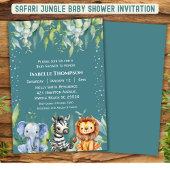 Oerwoud Animals Safari Baby shower genderneutraal Kaart
