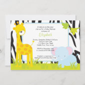 Oerwoud Animals Safari Baby shower Invitation Kaart (Voorkant)