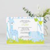 Oerwoud Animals Safari Baby shower Invitation Kaart (Staand voorkant)