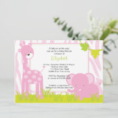 Oerwoud Animals Safari Baby shower Invitation Kaart (Staand voorkant)