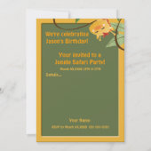 Oerwoud Animals Safari Birthday Party Invite Kaart (Achterkant)