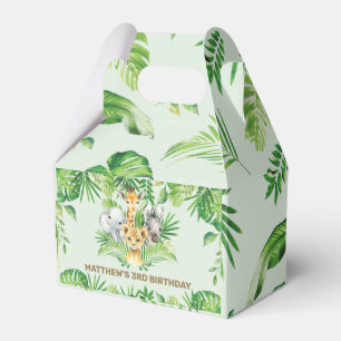 Oerwoud Animals Safari Greenery Birthday Dank je Bedankdoosjes