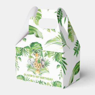 Oerwoud Animals Safari Greenery Birthday Dank je Bedankdoosjes
