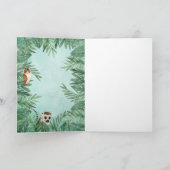 Oerwoud Animals Safari Zoo Happy Birthday Boy Foto Kaart (Binnen)