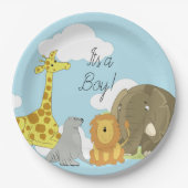 Oerwoud Animals Theme It a Boy Baby shower Papieren Bordje (Voorkant)