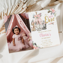 Oerwoud Animals Tribal Wild One 1st Birthday Foto Kaart