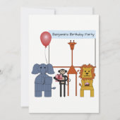 Oerwoud Animals Verjaardagsfeestuitnodiging - |Nr. Kaart (Voorkant)