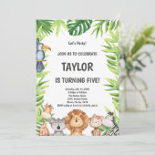 Oerwoud Animals Wild Party Kaart voor kinderen (Staand voorkant)