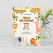 Oerwoud Animals Zoo baby shower Kaart (Staand voorkant)