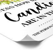 Oerwoud Animas Hoeveel Snoepjes Baby shower Game Poster (Hoek)