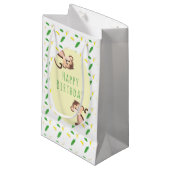 Oerwoud-apen - Banana Tropical Leaf Pattern Klein Cadeauzakje (Voorkant Gekanteld)