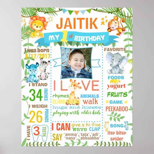 Oerwoud apendierentuin eerste vogeldagbord poster (Voorkant)