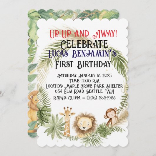 Oerwoud Arch Wild Een Eerste Verjaardag Kaart (Voorkant / Achterkant)