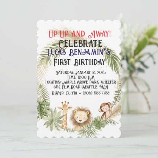 Oerwoud Arch Wild Een Eerste Verjaardag Kaart (Staand voorkant)