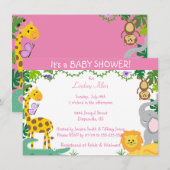 Oerwoud Babies Baby Girl Shower Aankondiging (Voorkant / Achterkant)