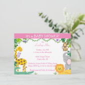 Oerwoud Babies Baby Girl Shower Aankondiging (Staand voorkant)