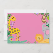 Oerwoud Babies Baby Girl Shower Aankondiging (Achterkant)