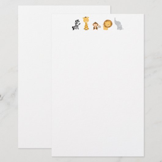 Oerwoud Babies Briefpapier (Voorkant / Achterkant)