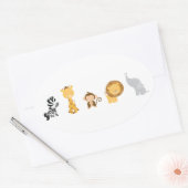 Oerwoud Babies Ovale Sticker (Envelop)