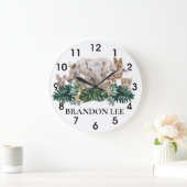 Oerwoud Babies Safari African Elephant Personalize Grote Klok (Huis)