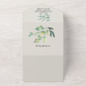 Oerwoud Baby Animals Shower Greenery Safari All In One Uitnodiging (Buitenkant)